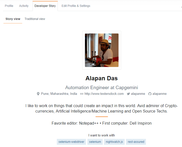 Alapan developer story stackoverflow